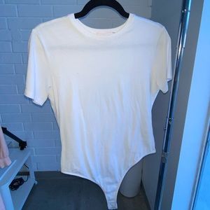 White T-Shirt Thong Body Suit